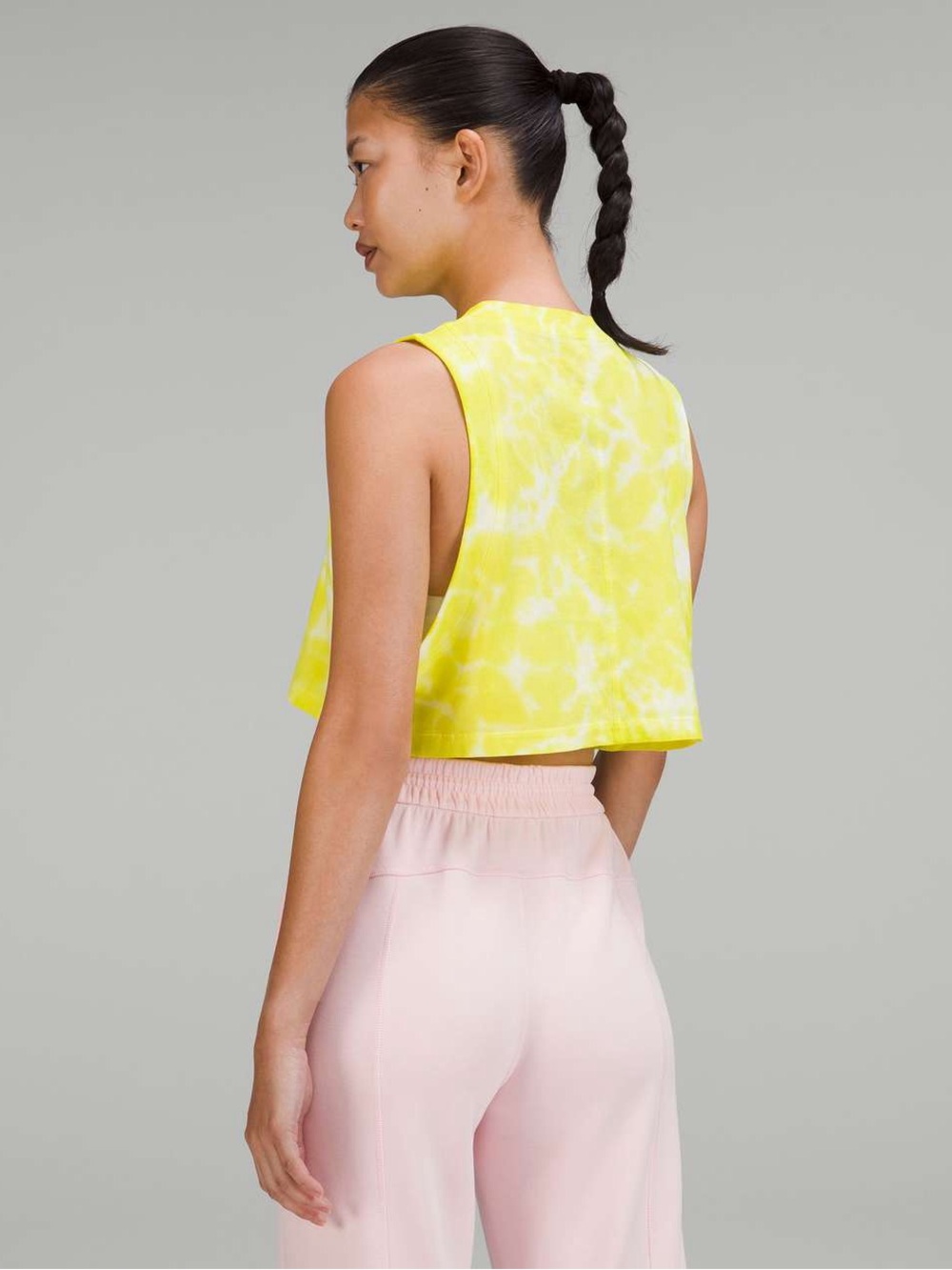 Lululemon All Yours Crop Top Tank in Yellow Tye Dye